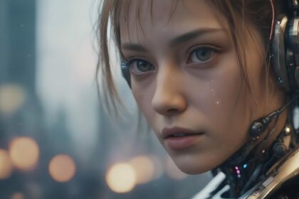 A female robot woman in a future where AI rules the world - Created with Freepik AI Image Generator
