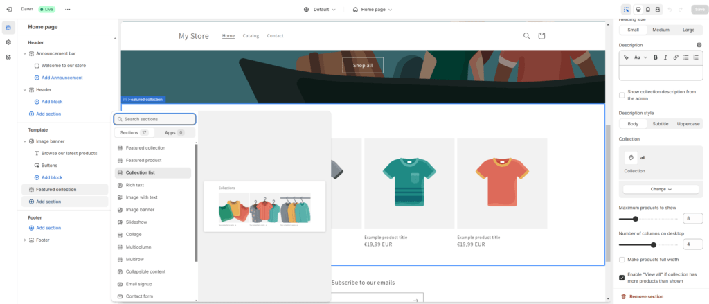 Shopify - Template Customization and Design Options