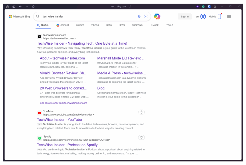 What to do if your site's favicon is not displayed in Bing