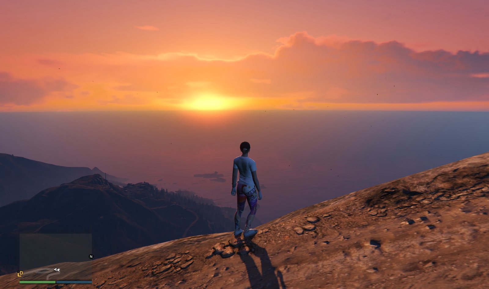 GTA 5 - Player on a Mountain