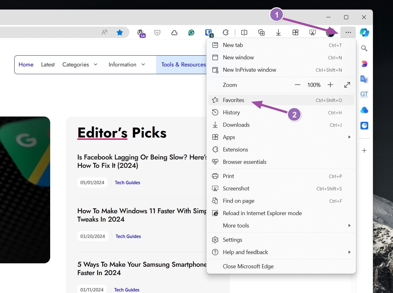 Microsoft Edge - Export Bookmarks