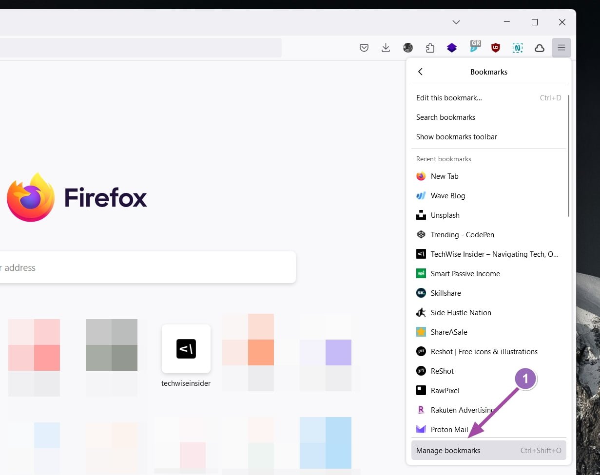 Mozilla Firefox - Export Bookmarks