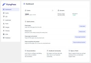FlyingPress Cache WordPress Plugin - Dashboard