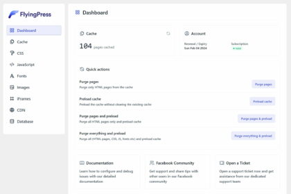 FlyingPress Cache WordPress Plugin - Dashboard