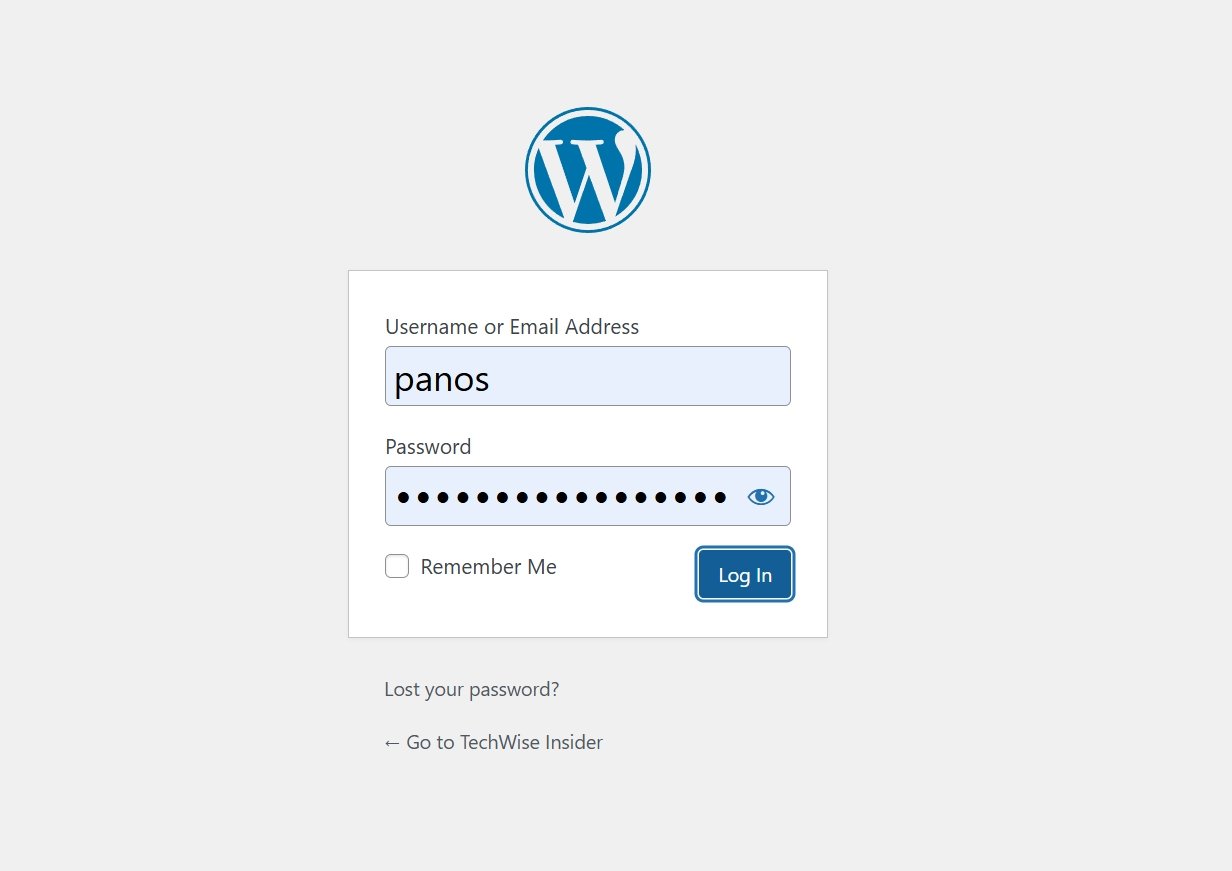 WordPress Login Page