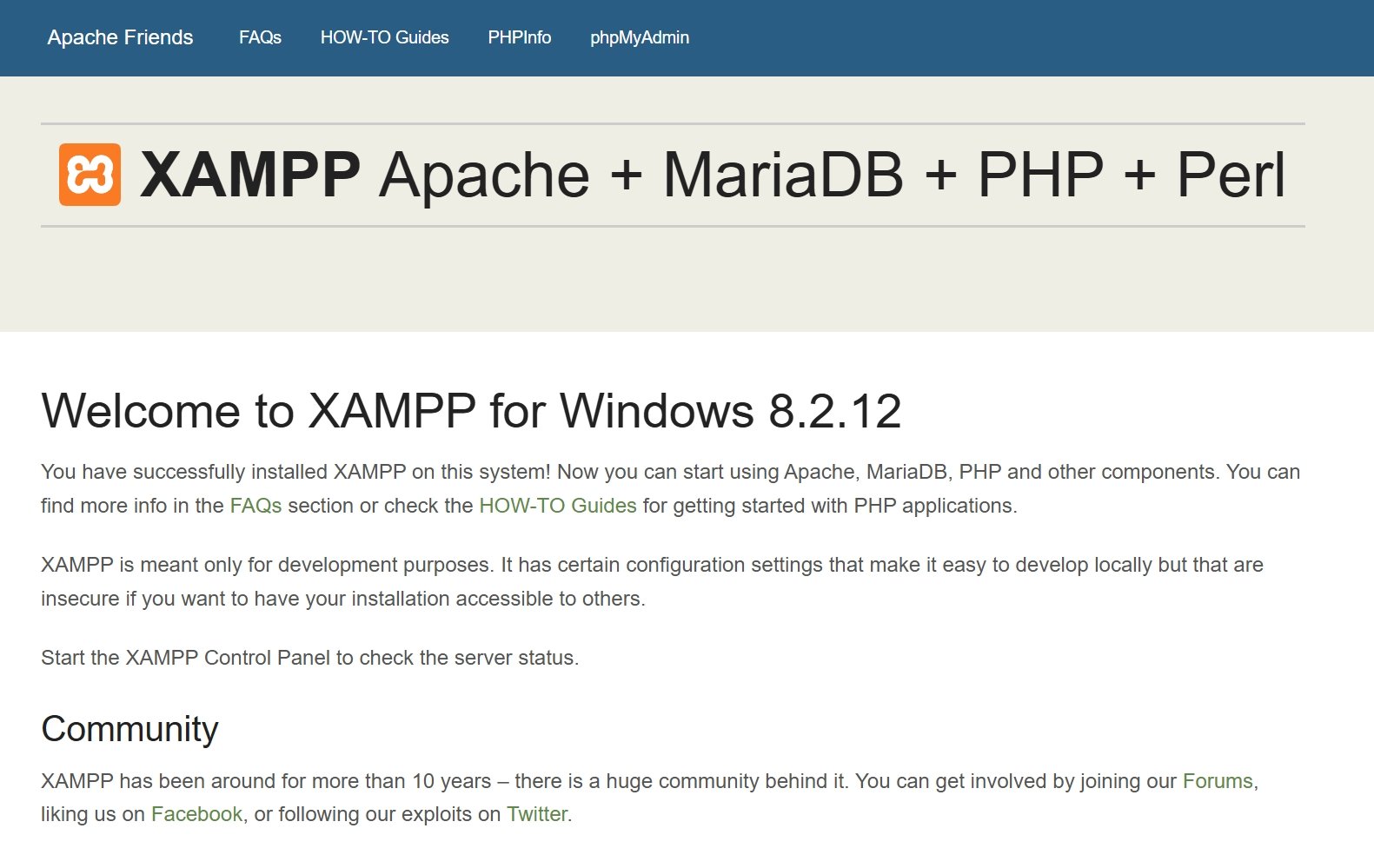 XAMPP Apache and MariaDB and PHP and Perl