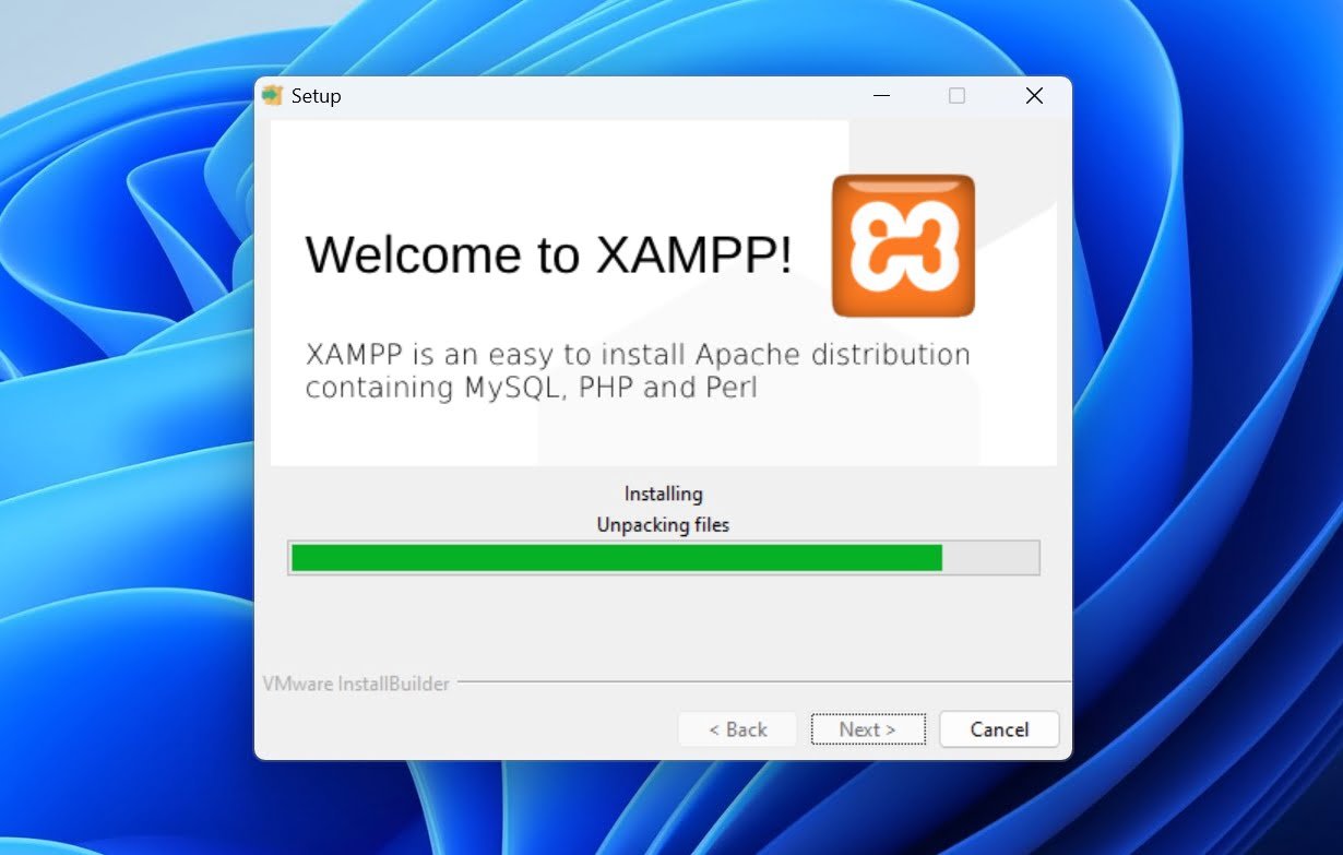 XAMPP Being Installed in Windows 11