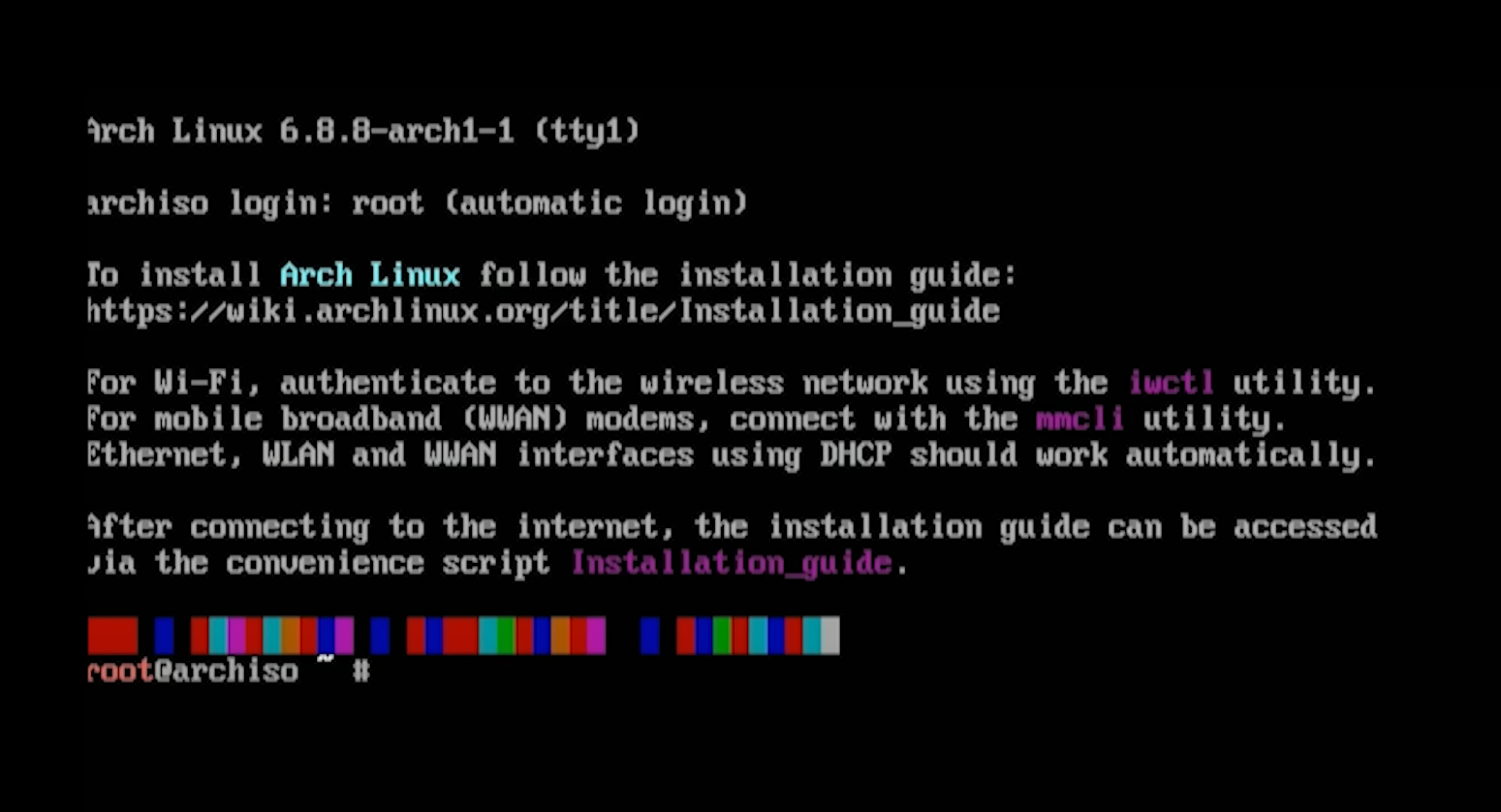 Arch Linux - Installation Console