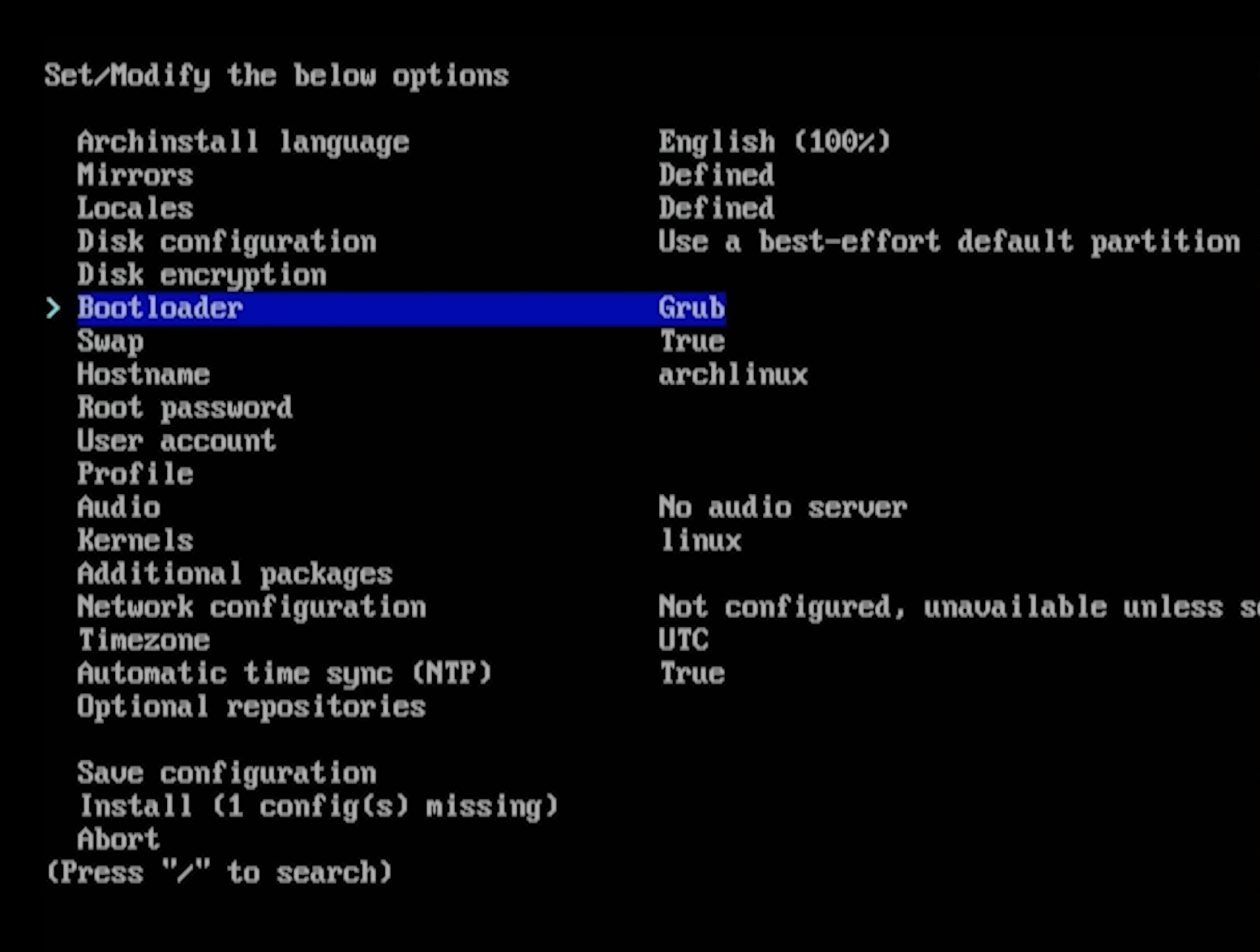 Arch Linux Installation Guide - 2 Bootloader Grub