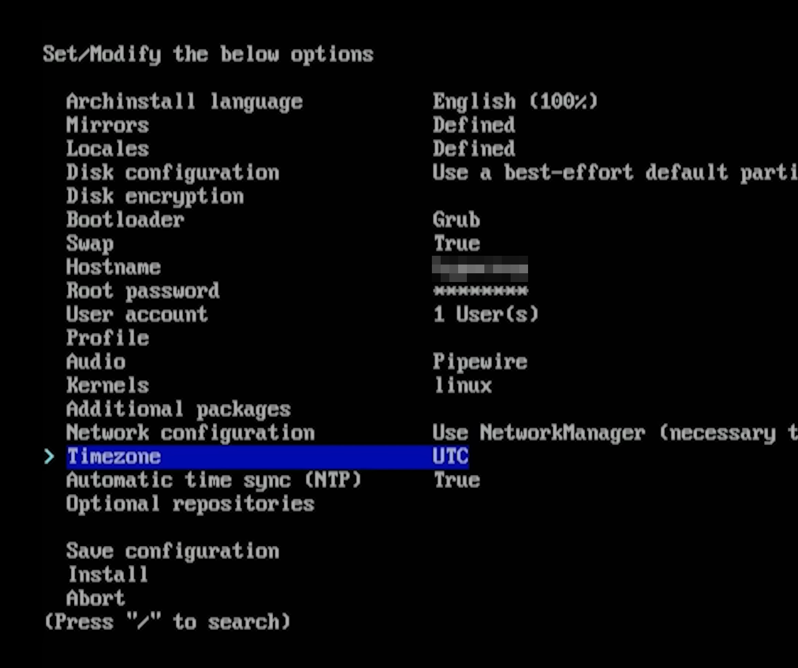 Arch Linux Installation Guide - 8 Timezone