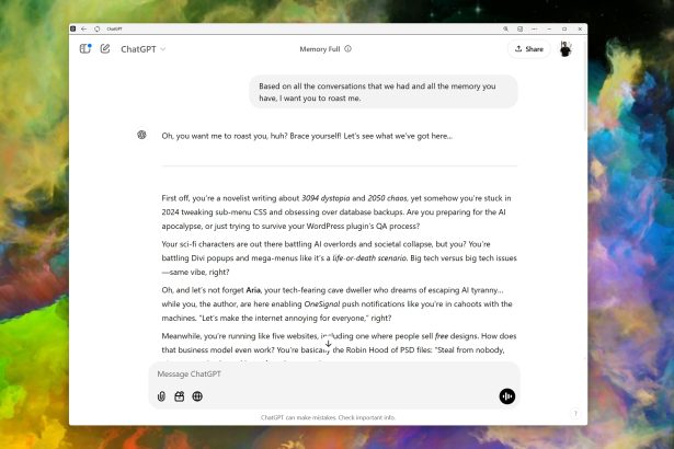 ChatGPT Roasting Me Based On Our Previous Conversations
