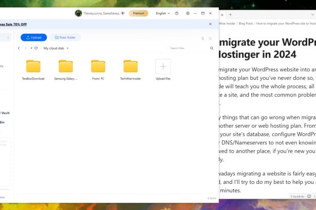 Terabox Cloud Storage App and Obsidian in Windows 11 Auto Sync