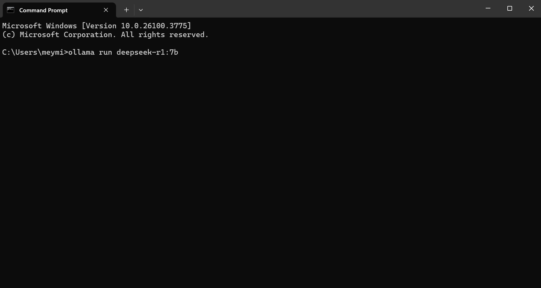 Ollama Run DeepSeek - Command