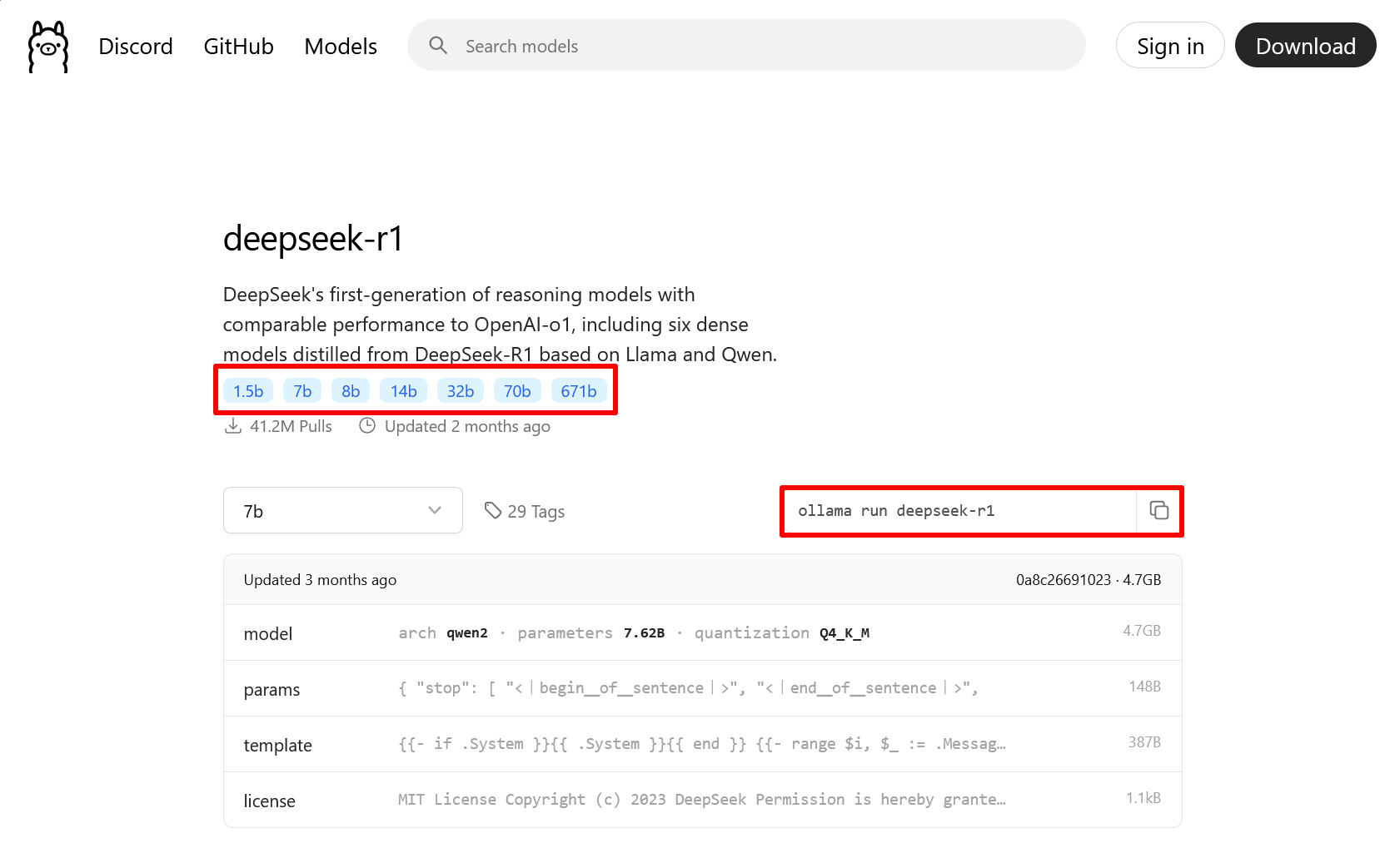 DeepSeek Models on Ollama