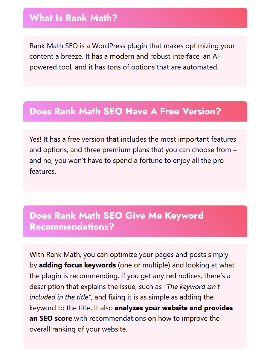 Rank Math SEO - Colorful Gradient Header