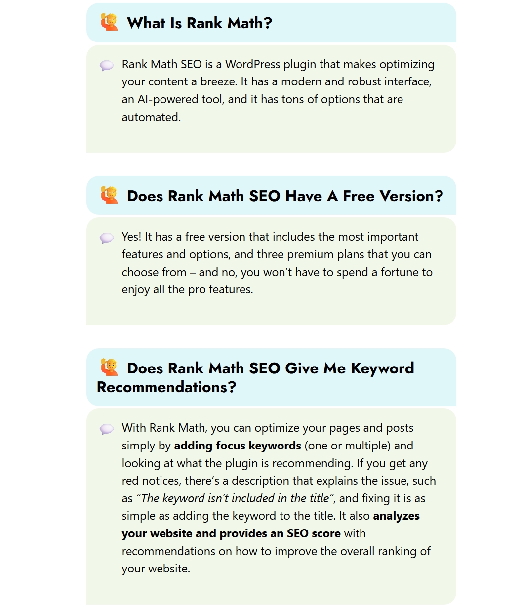 Rank Math SEO - FAQ Icon Inline on Left
