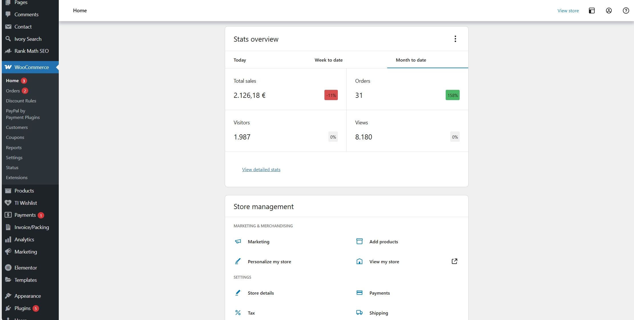 WooCommerce - Home