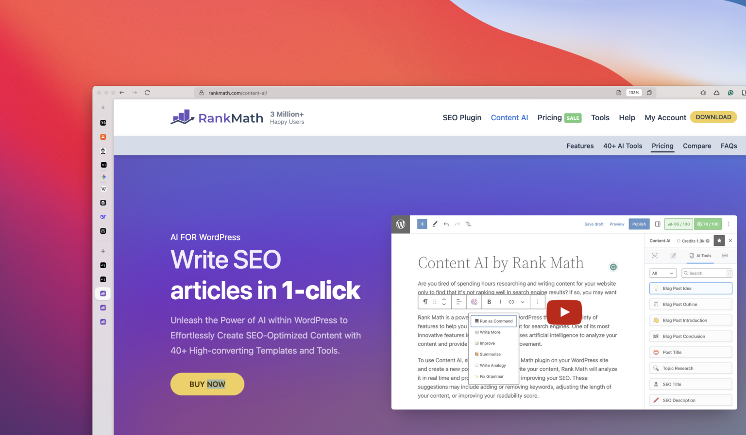 Rank Math SEO - Content AI