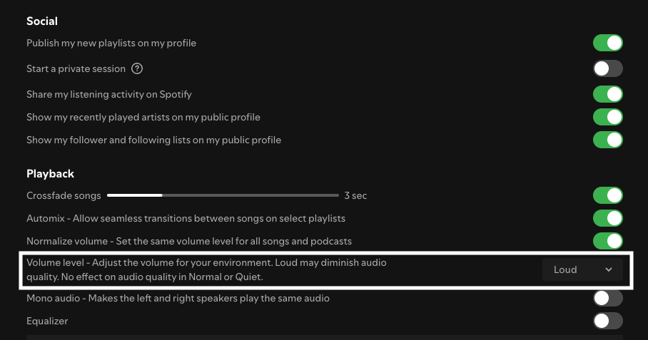 Spotify - Normalize Audio to Loud