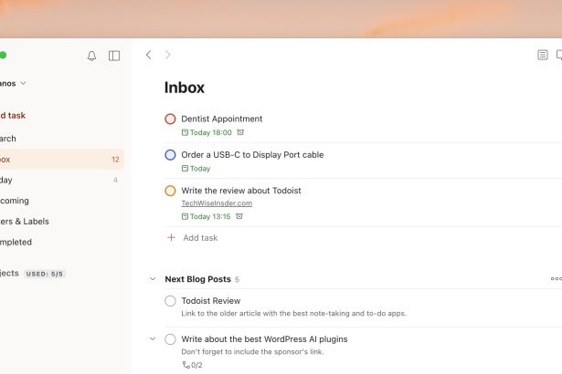 Todoist running on macOS Tahoe 26.0.1