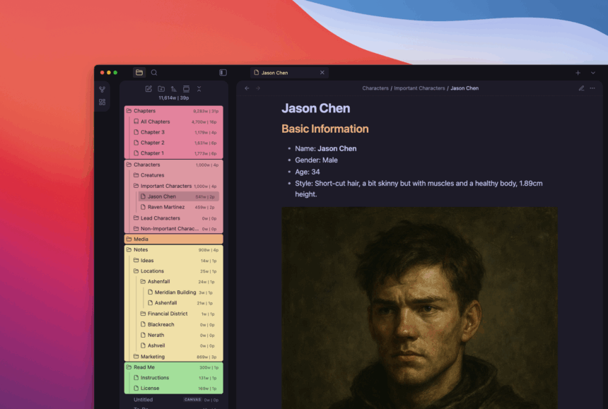 The Novelist - Main Character (Dark Mode)