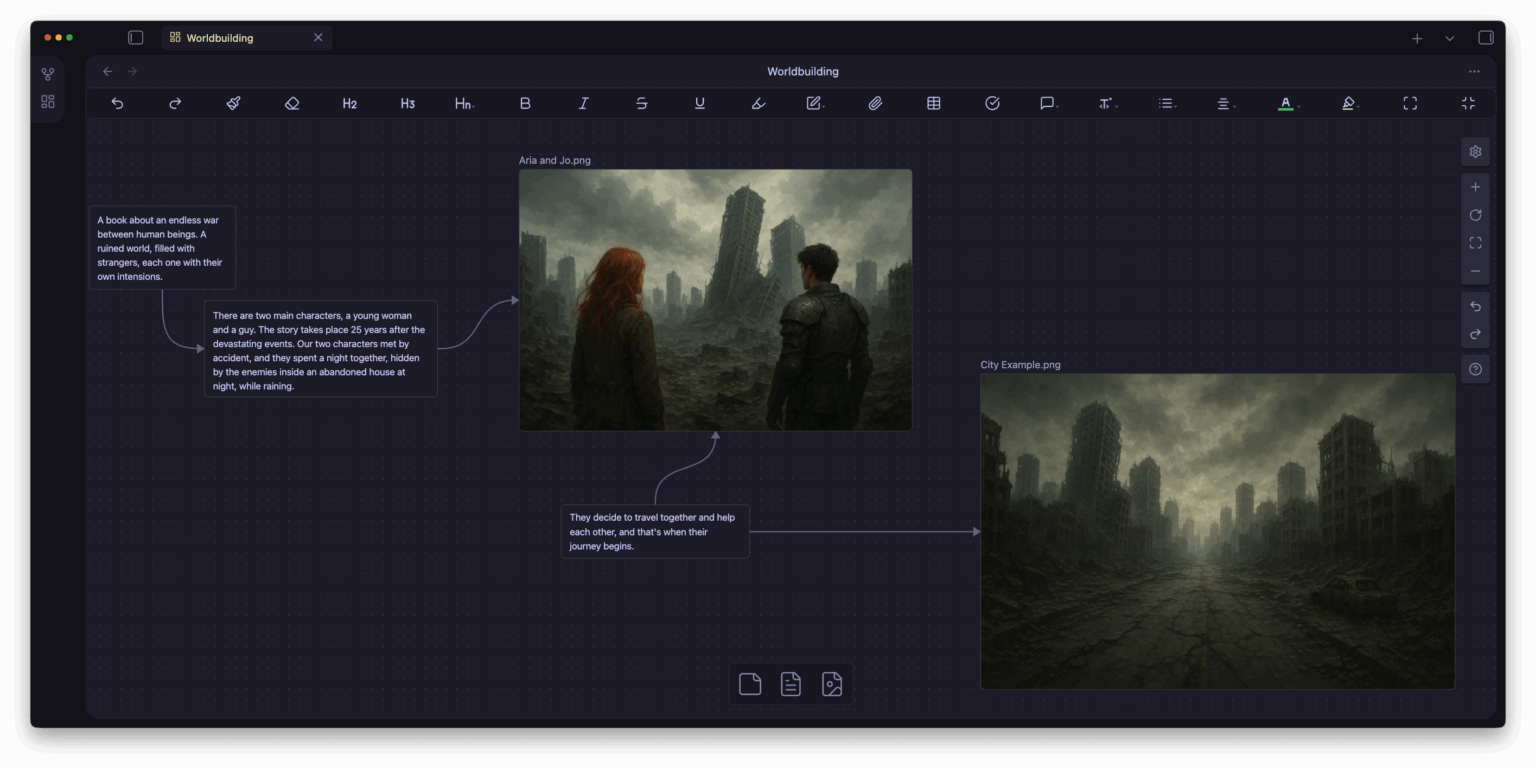 The Novelist - World-Building for Novels (Dark Mode)