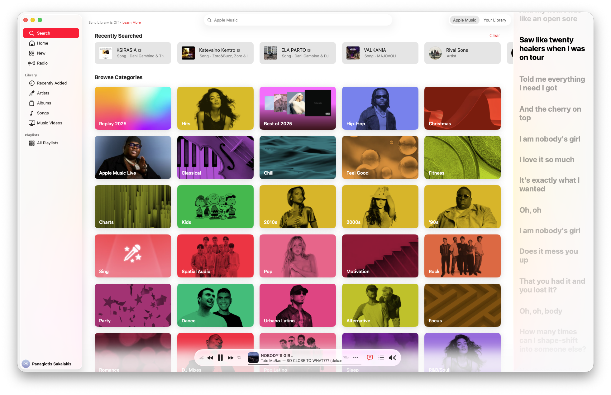 Apple Music - Categories Section