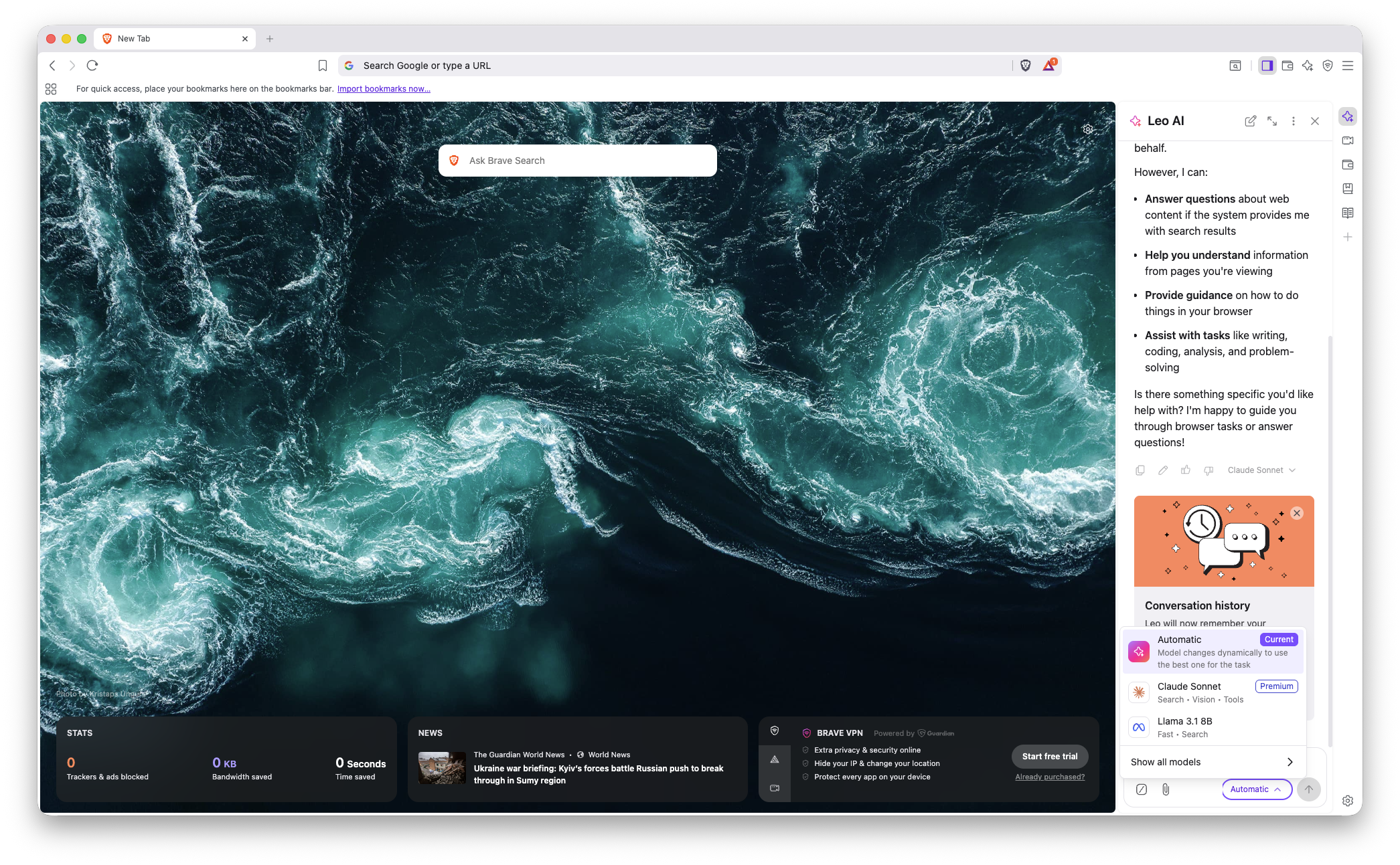 Brave Browser with Leo AI