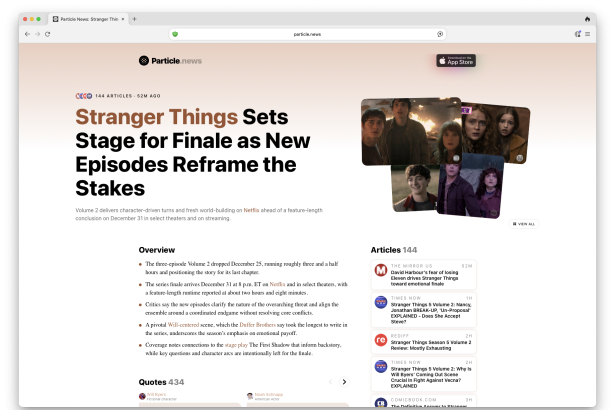 Particle.news - AI News for Strangers things