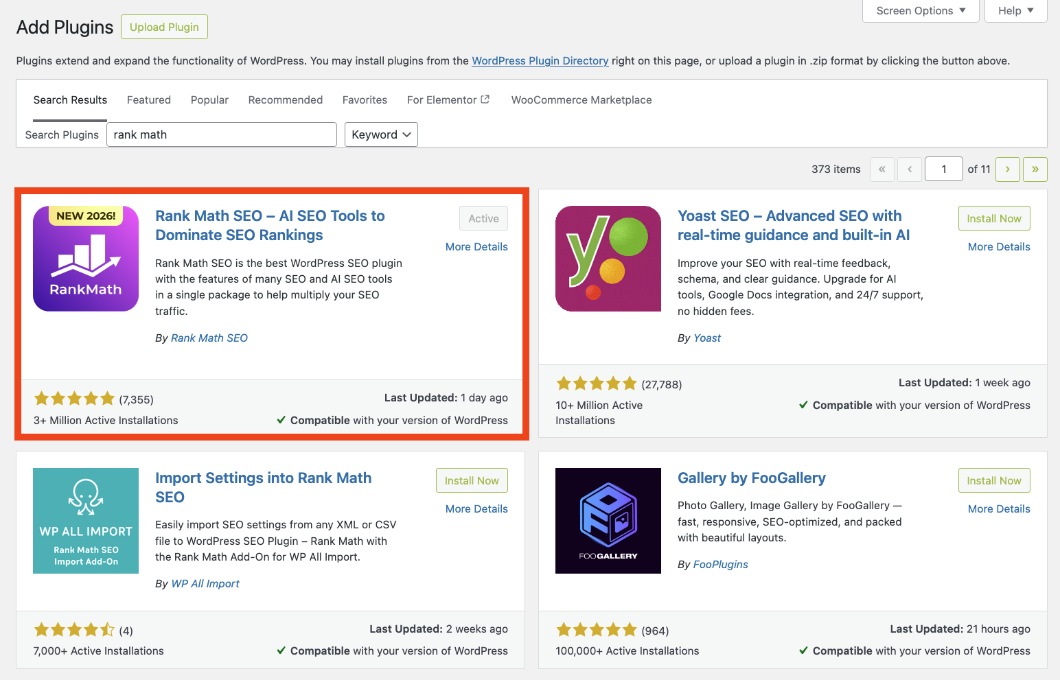 Rank Math SEO Plugin on WordPress